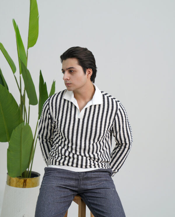 Shirt Black & Off-White Stripes